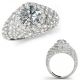 2.9 Carat G-H Real Diamond Victorian Lovely Classy Cluster Halo Ring 14K Gold