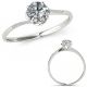 0.5 Carat G-H Real Diamond Flower Design Fancy Solitaire Bridal Ring 14K Gold