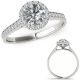 0.75 Carat G-H Real Diamond Wedding Anniversary Fancy Bridal Halo Ring 14K Gold