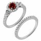 Red Diamond Fine Designer Wedding Halo Ring Band 14K Gold