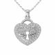 0.28 Carat Fancy Real G-H Diamond Heart Pendant Necklace + Chain 14K Gold