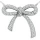 Diamond Charm Bow Type Women Pendent Necklace With 18 Inch Chain 14K Gold