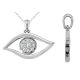 Round Diamond Charm Eye Symbol Pendent Necklace 18 Inch Chain 14K Gold