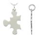 23 MM Novelty Puzzle Piece Mens Women Pendent Necklace 18 Inch Chain 14K Gold