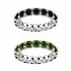 Green & Black Real Diamond Reversible Eternity Ring Band 14k Gold