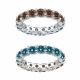  Blue & Champagne Real Diamond Reversible Eternity Ring Band 14k Gold