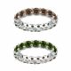 Green & Champagne Diamond Reversible Eternity Ring Band 14k Gold