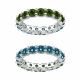 Blue & Green Real Diamond Reversible Eternity Ring Band 14k Gold