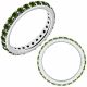 Green Real Diamond Beaded Classic Eternity Band Ring 14K Gold