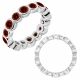 Red Real Diamond Bubbles Antique Eternity Band Ring 14K Gold