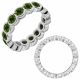 Green Real Diamond Fine Bezel Full Eternity Band Ring 14K Gold