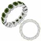 Green Real Diamond Bubbles Bezel Eternity Band Ring 14K Gold