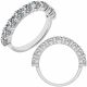 G-H-SI3-I1 Diamond 9 Stone Half Eternity Wedding Band 14K Gold