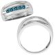 0.5 Carat Blue Diamond Designer Channel Mens Grooms Wedding Ring 14K Gold