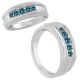 Blue Diamond Designer Channel Mens Promise Ring 14K Gold