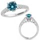 Blue Real Diamond Anniversar​y Designer Solitaire Ring 14K Gold