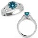 Blue-SI3-I1 Diamond Lovely Fancy Promise Bridal Ring Band 14K Gold