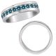 0.75 Carat Blue Diamond Designer Channel Men's Man Wedding Ring 14K Gold