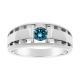 0.5 Carat Blue Diamond Solitaire Design Classy Mens Engagement Band 14K Gold