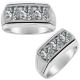 1.25 Carat G-H Diamond 3 Stone Mens Engagement Classically Band 14K Gold