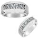 1.25 Carat G-H Diamond 5 Stone Presidential Link Mens Engagement Band 14K Gold