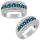 1.75 Carat Blue Diamond 7 Stone Unique Mens Engagement Nugget Band 14K Gold