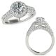 G-H Real Diamond Fancy Designer Double Halo Wedding Ring 14K Gold