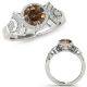 Champagne Diamond Fancy Desinger Halo Engagement Ring Set 14K Gold