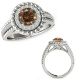 1.25 Carat Champagne Real Diamond Fancy Halo Design Engagement Bridal Ring 14K Gold